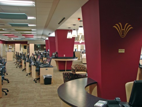 View of computers and Central Spine