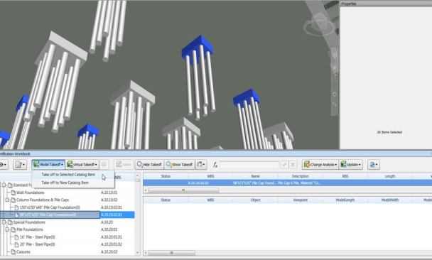 Autodesk Navisworks Manage and Navisworks Simulate feature tools to perform quantity take-offs.