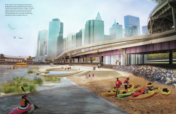 Proposed beach on the East River.