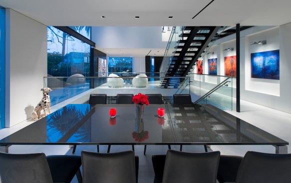 Georgina Avenue Santa Monica modern  home open plan dining room