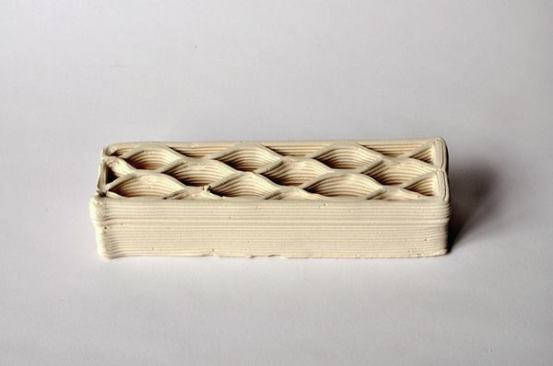 3D-printed brick prototypes.