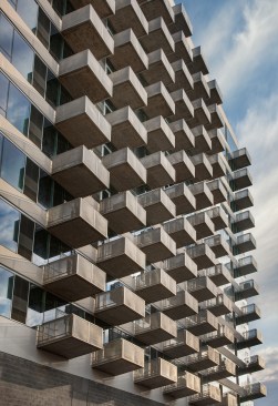 North façade with residence balconies