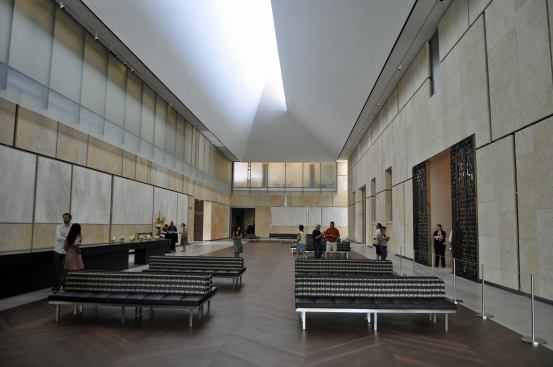 Visitors to the Barnes pass through this lobby on their way to the exhibition spaces (at right).