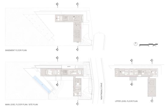 Floor and site plans of the project.