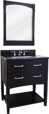 The Concord bath vanity by Jeffrey Alexander is a transitional looking product that will appeal to modern-design lovers who also are drawn to traditional design, the company says. Measuring 30 inches wide, the birch (solid and veneers) unit offers a rectangular porcelain undermount sink, two drawers, and satin nickel hardware. It comes in two finishes. www.hardwareresources.com.