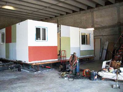 The apartment modules are made in a climate-controlled factory.