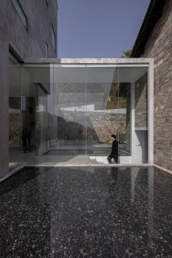 glass corridor on the water