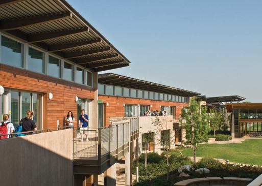 The new campus for San Diego's Francis Parker School takes advantage of the warm climate with outdoor quads, open-air circulation, and lots of operable windows-so when the students do have to be indoors, they can still have access to natural light and breezes.
