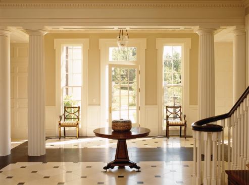 The light-filled gallery accesses both the main entry hall and the garden outside.