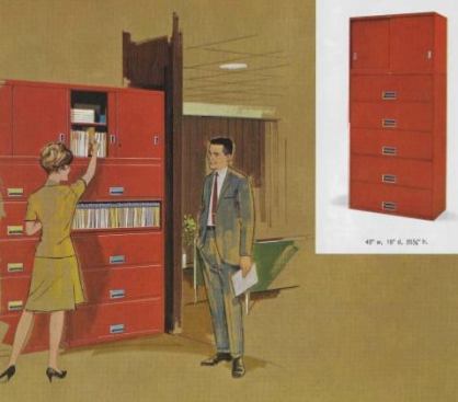 The 860 Series Broadsides Lateral Files was released in 1966.