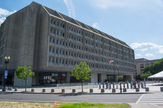 The Hubert H. Humphrey Building in Washington, D.C., designed by Marcel Breuer (1977), which was paired in the survey with the National Archives (above)