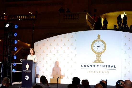 Caroline Kennedy speaks at the Grand Central Terminal centennial celebration in New York.