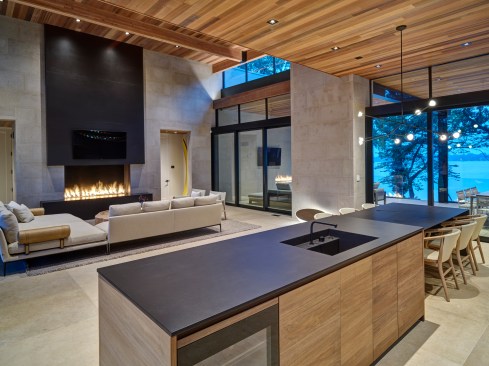 Great room from kitchen