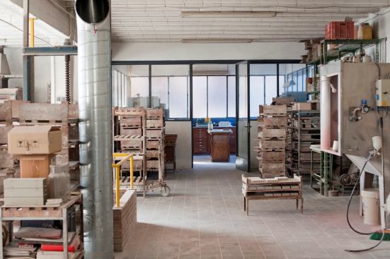 One of three 1,500-square-meter (5,400-square-foot) floors in the factory.