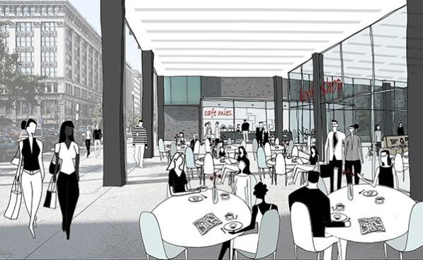 The cafe on the ground floor. (May 2014)