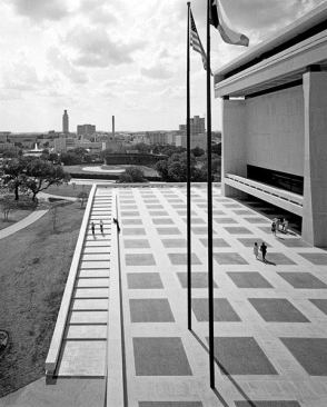 The 10-story building offers views toward downtown Austin.