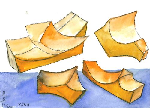 Concept sketch for Museum of Fine Arts, Houston competition