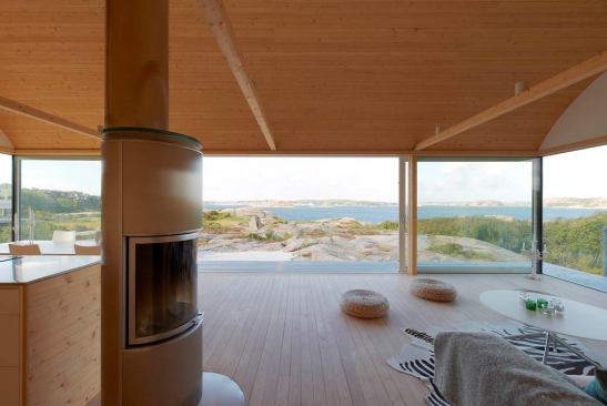 The building is designed for summer living, but insulated well enough for year-round use.