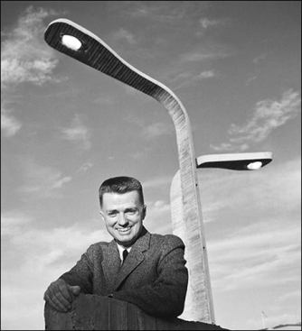 Portrait of Paul Rudolph at his Parking Garage in New Haven, Conn.
