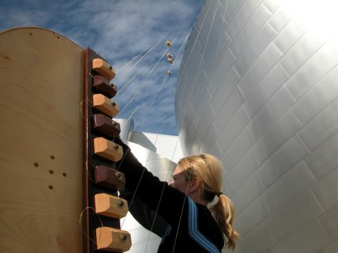 Installation for String Theory Productions at the Walt Disney Concert Hall, Los Angeles, designed by Gehry Partners.