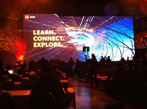 The official tagline for Autodesk University 2012 was "Learn. Explore. Connect." The conference centered on the cloud revolution.