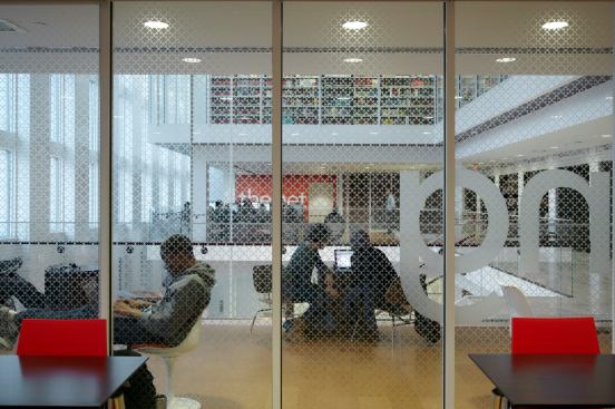 View into new atrium.