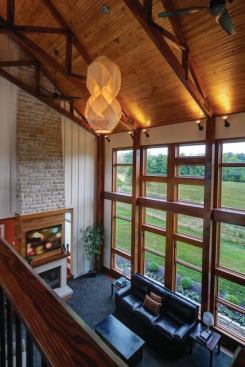 This series of wood windows takes on a geometric pattern that plays into the home’s updated farmhouse aesthetic. Project: Private Residence, Columbus, Ohio, area; Architect: Meyers + Associates Architecture, Columbus