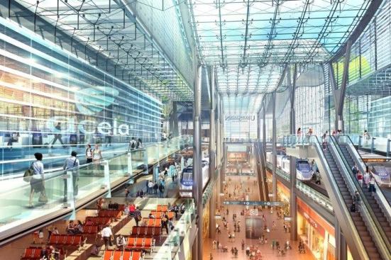 Union Station’s central concourse will include waiting areas, reconstructed tracks and platforms, a first-class lounge, and retail opportunities.