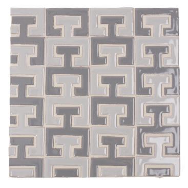Fireclay Tile's Runway Collection, Chaine Femme in Graystone and Rainy Day.