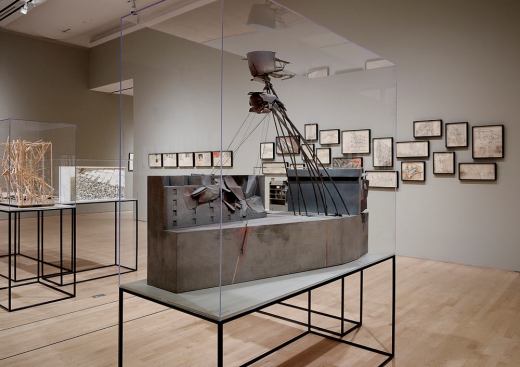 Installation view of 'Lebbeus Woods, Architect,' San Francisco Museum of Modern Art, February 16–June 2, 2013; organized by the San Francisco Museum of Modern Art.