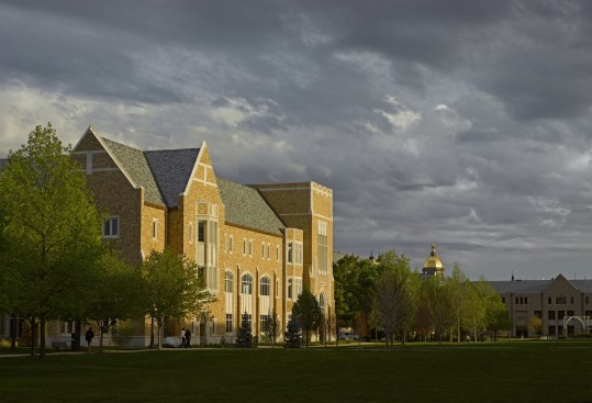 The building sits in a prominent location on Notre Dame Avenue.