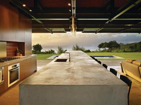 When the walls are raised, the house feels more like an open-air pavilion--with direct sightlines to the water.