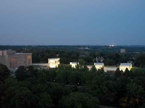 An aerial view of the new additions.