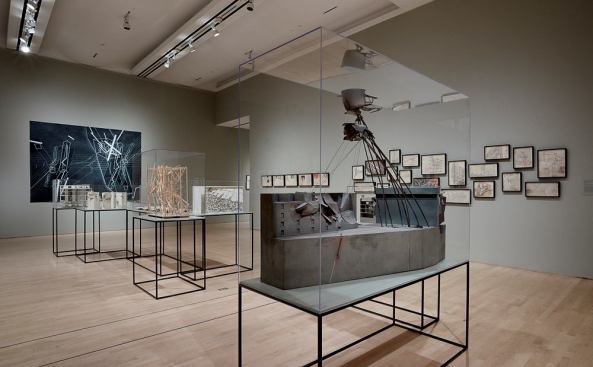 Installation view of 'Lebbeus Woods, Architect,' San Francisco Museum of Modern Art, February 16–June 2, 2013; organized by the San Francisco Museum of Modern Art.