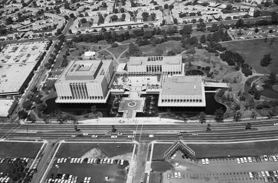 The original Los Angeles Count Museum of Art campus, designed by William L. Pereira and Associates in 1965.