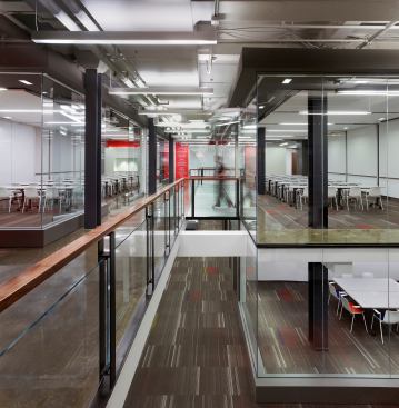 The space also includes a lower-level, with four meeting rooms, office, and breakout space.