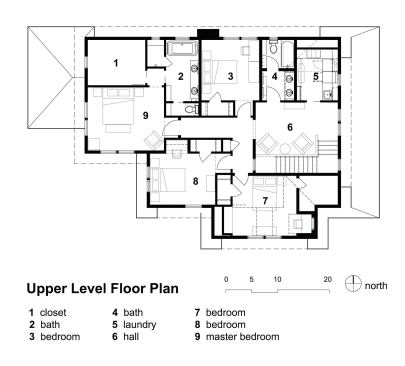 The home's upper level floor plan.
