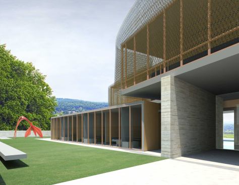 Jameson describes the Wildcat Mountain Residence as a "modernist agrarian compound." He adds that the design is about the interstitial spaces within the buildings themselves as well as throughout the larger site.