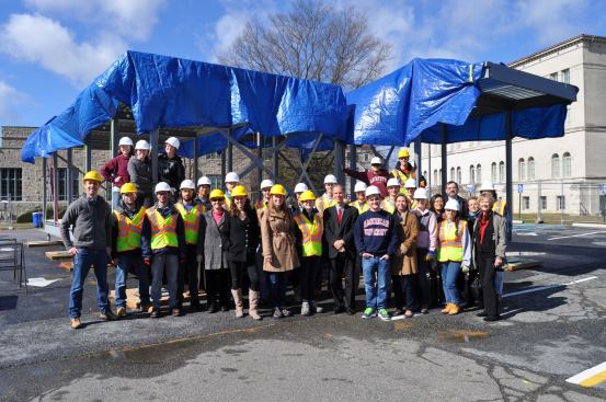 Team Capitol DC celebrates its ceremonial groundbreaking on the campus of Catholic University of America.