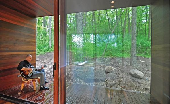 The walls, roof, and glass doors are highly sound insulating.