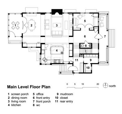The home's main level floor plan.