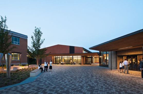 A view of the new building from the main campus.