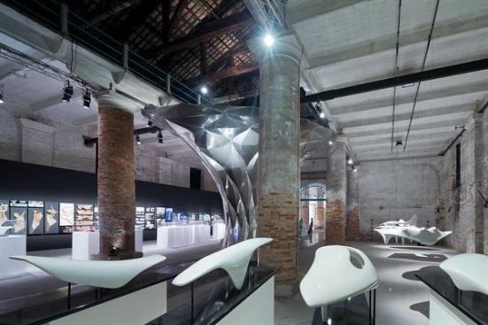 Zaha Hadid's "Arum" installation at the 13th International Architecture Exhibition at the 2012 Venice Biennale.