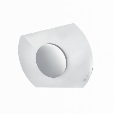 Sun can be used in ducted or non-ducted applications and features perimeter induction to allow for more effective capture of smoke and odor. It comes with a white or black glass backdrop and is intended for use with 30-inch- to 36-inch-wide gas, electric, or induction cooktops.