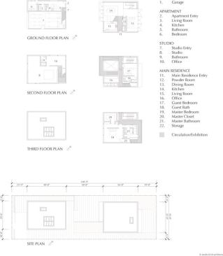 The floor plans of the two volumes.