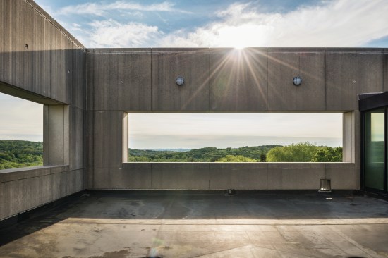The observation deck with views of the Hudson River