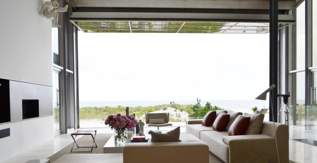 Another angle of the fold-up aluminum door.