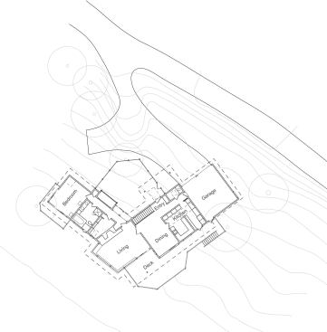 Site plan for Gordon-Sumpton House, 1989-1991.