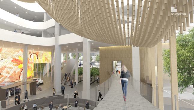 The ground floor, home to retail and restaurants.