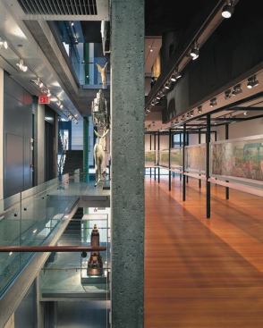 Breaking up the museum floors into multiple levels allowed for a variety of exhibition spaces.